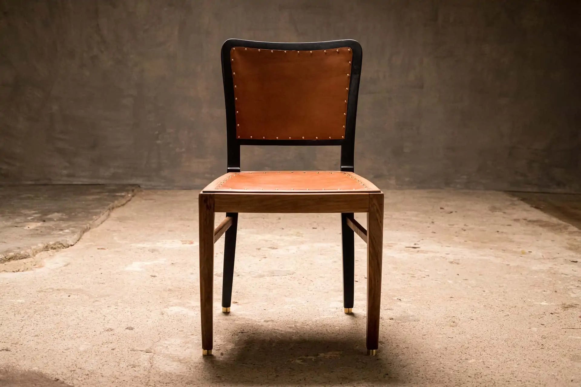 Graphite & Leather Chair