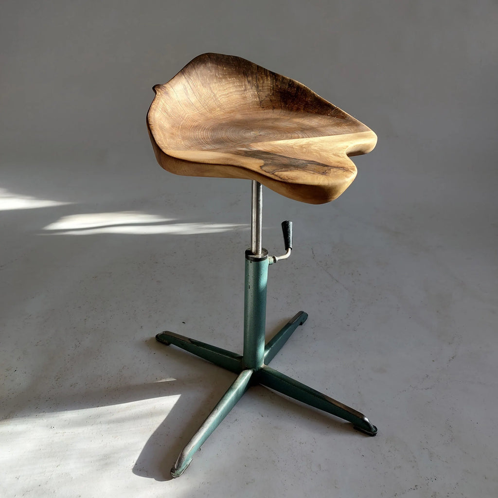 Industrial Walnut Stool