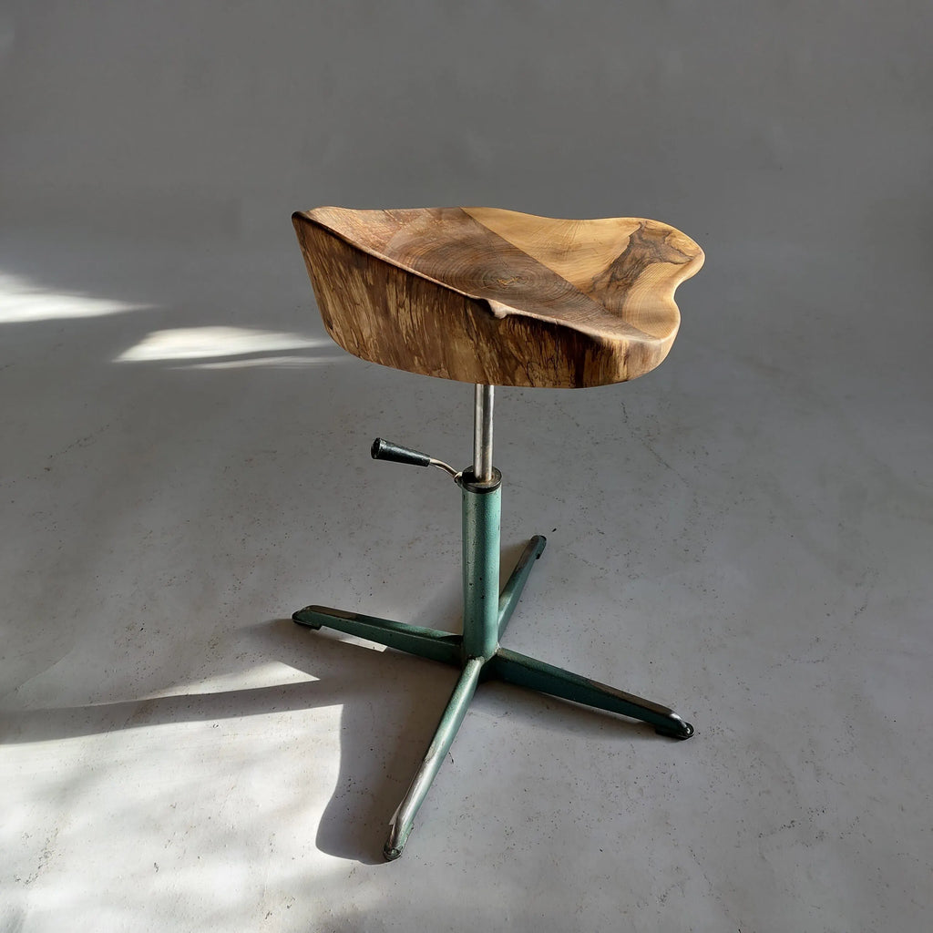 Industrial Walnut Stool