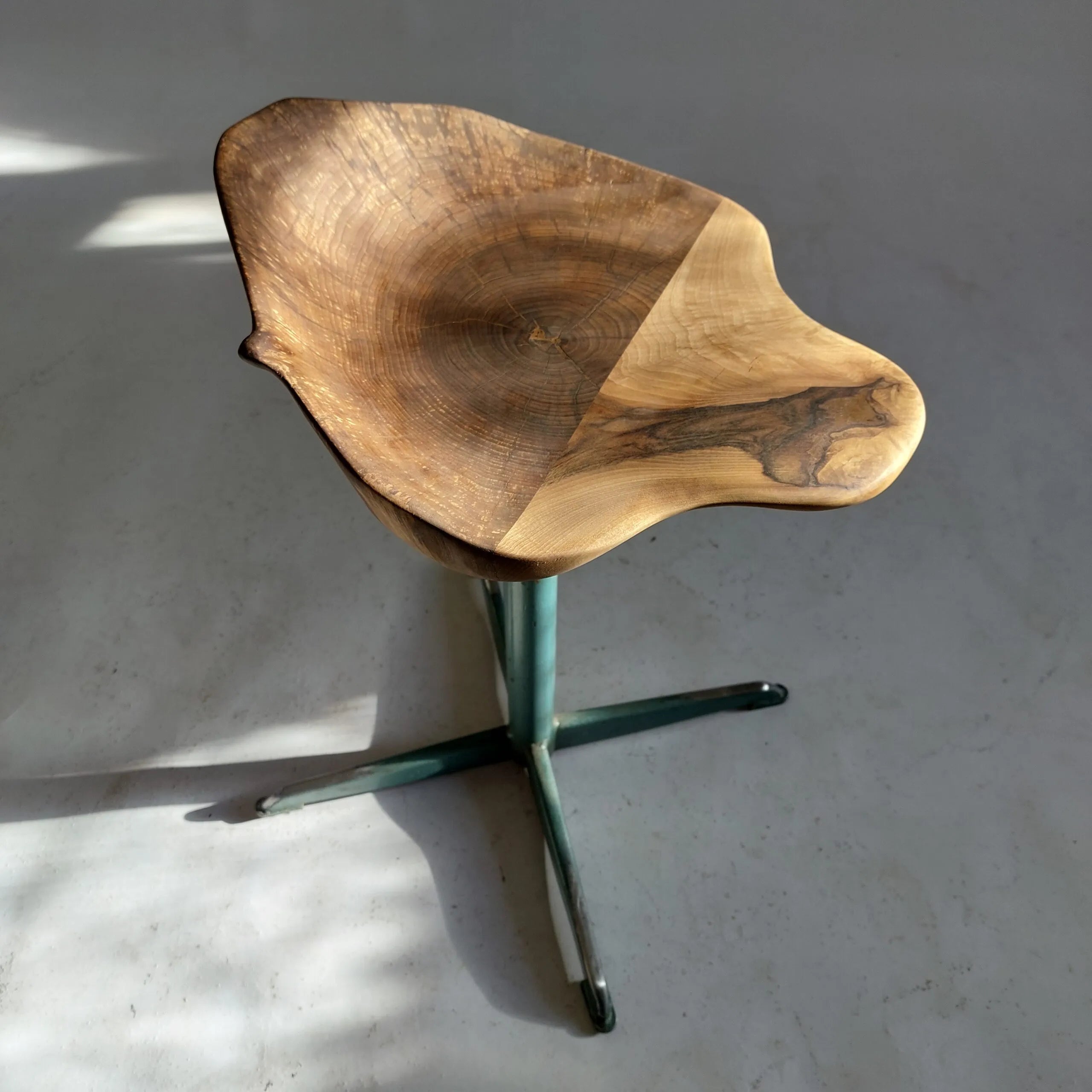 Industrial Walnut Stool