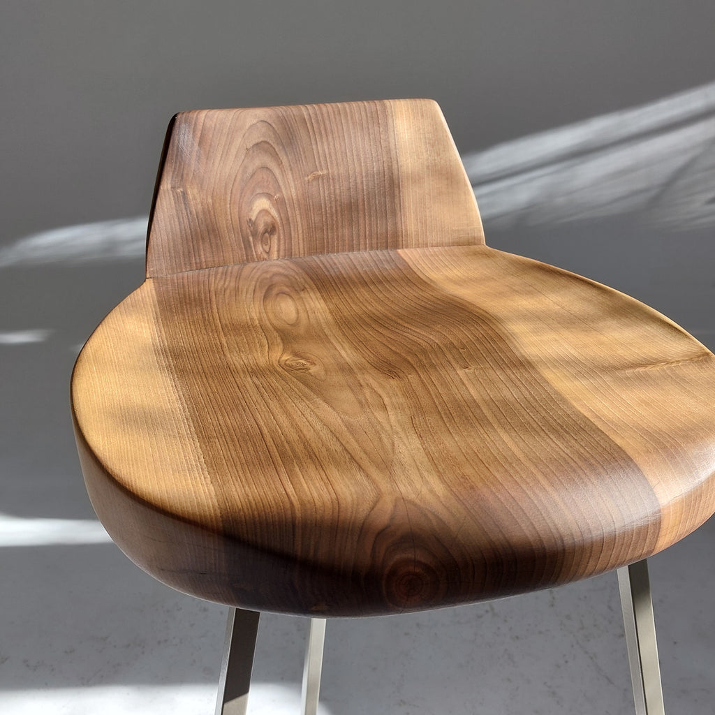 Walnut Bar Stool - Backrest Edition
