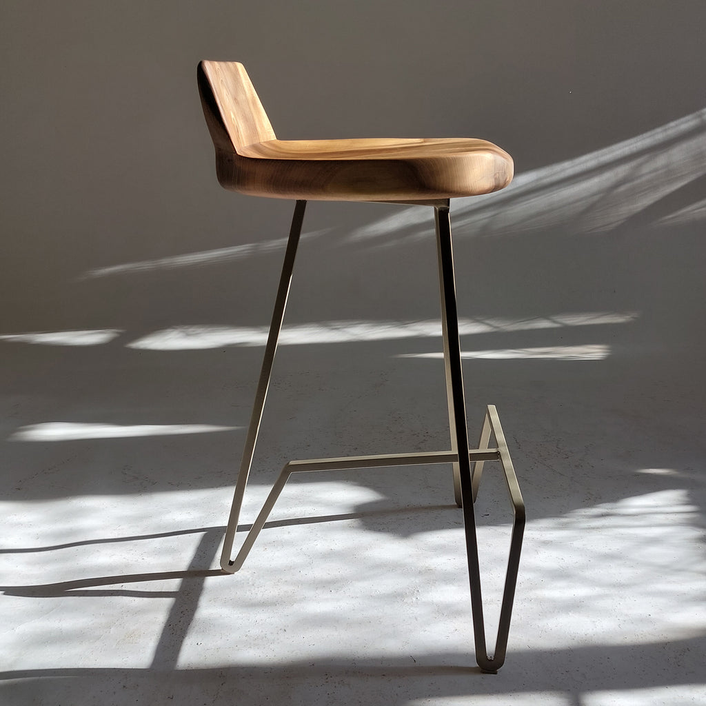 Walnut Bar Stool - Backrest Edition