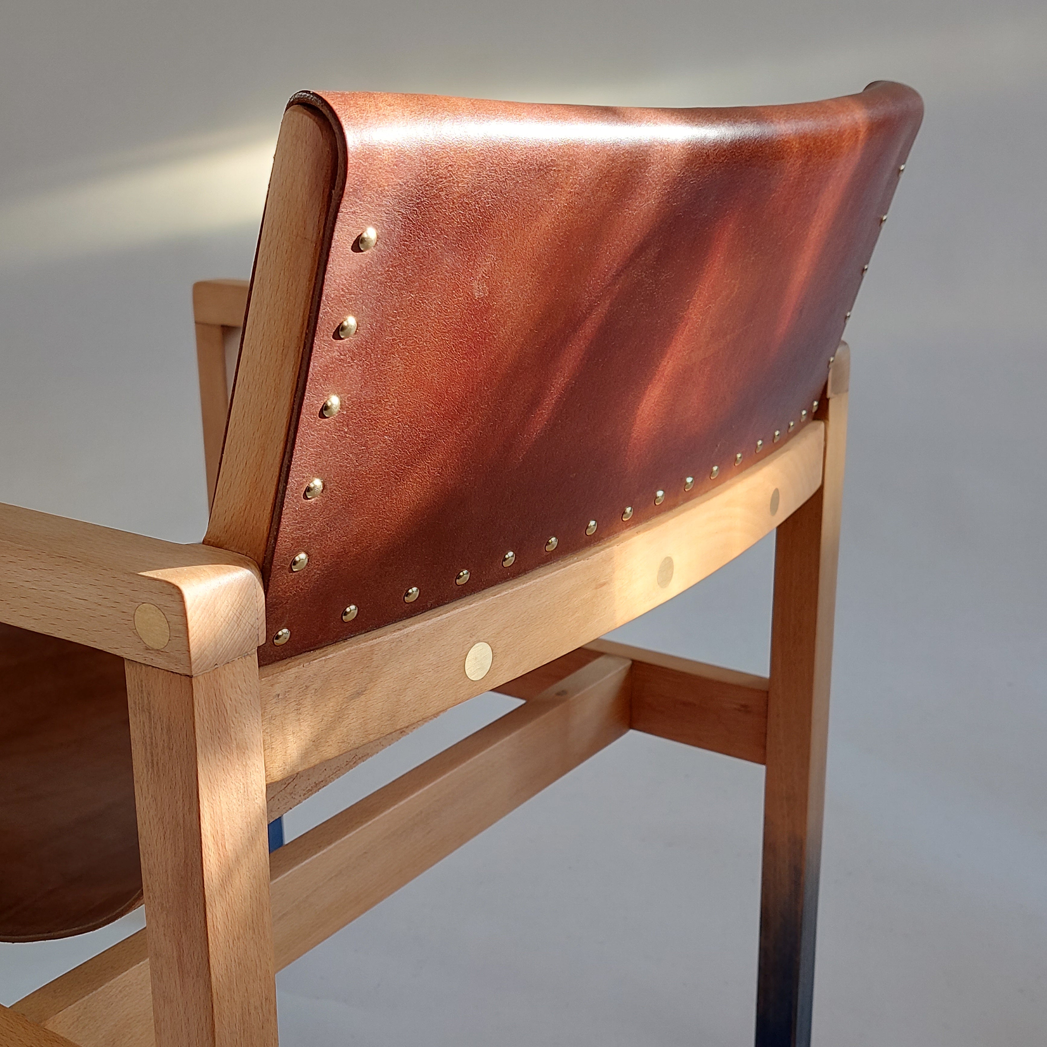 Ink Armchair – 3mm Leather on Restored Beech Frame