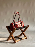 Mount Athos Bag Stand – Elm, Leather & Brass