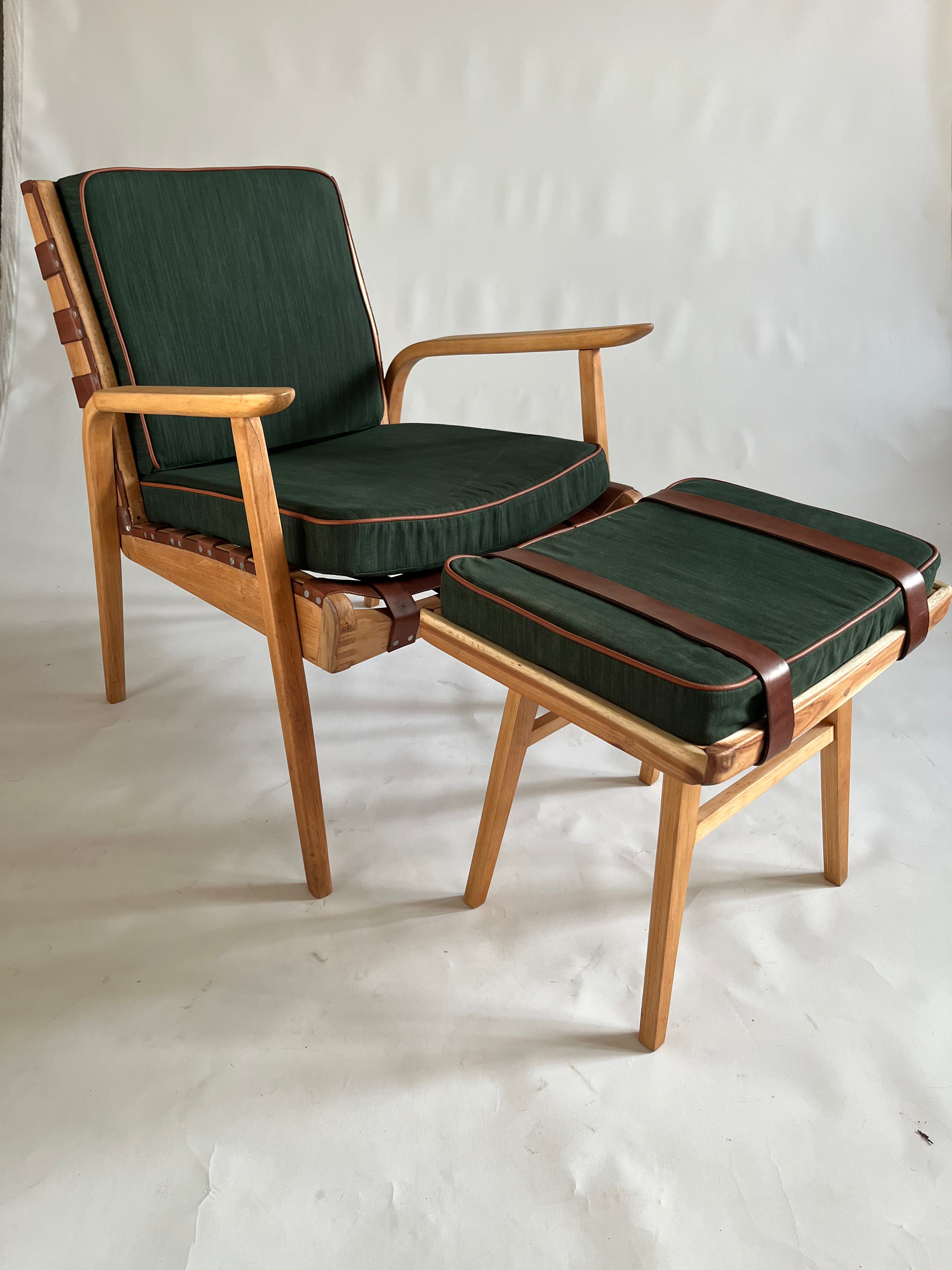 70s Vintage Armchair & Stool
