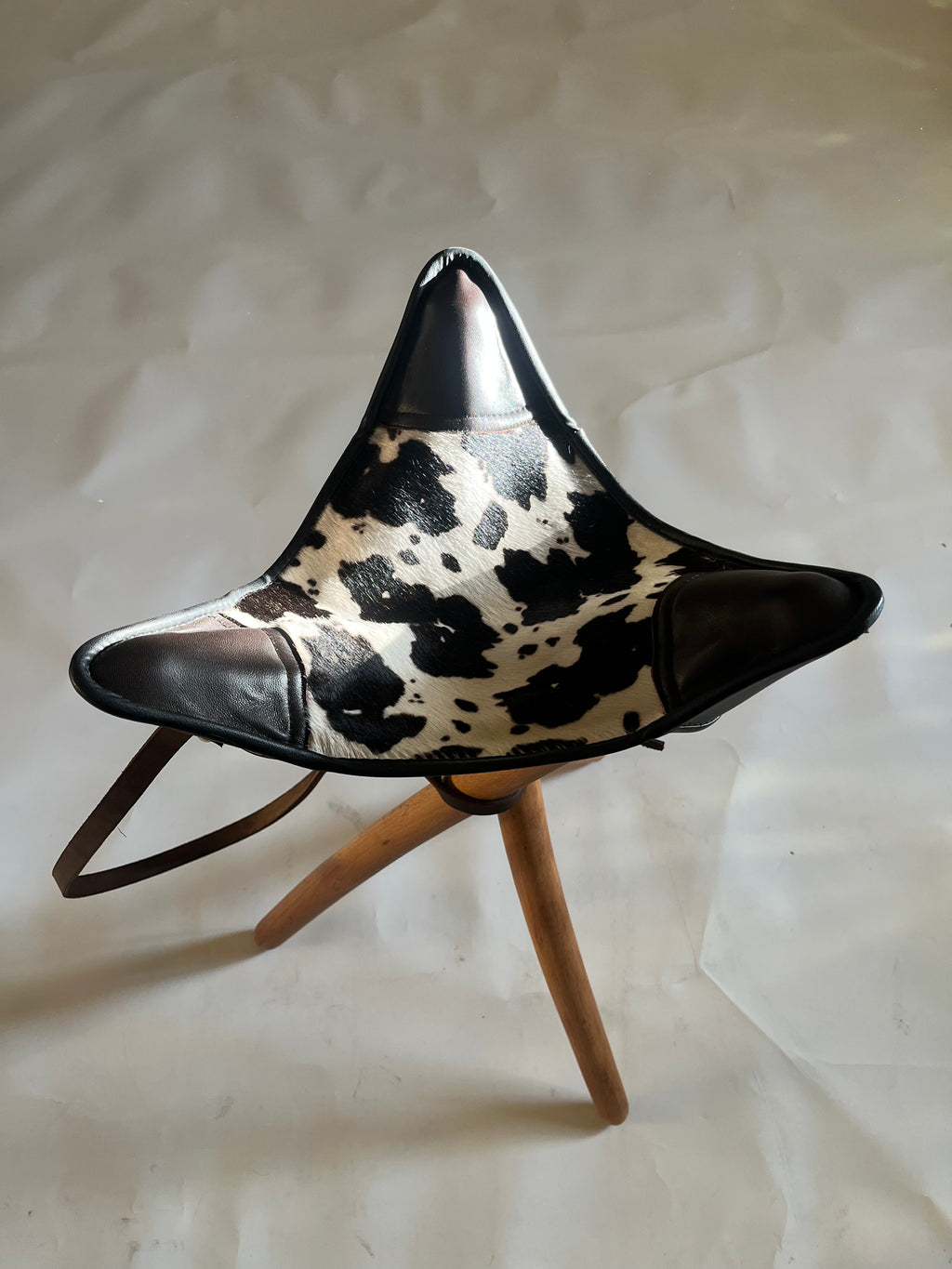 Tripod Cow Print Stool