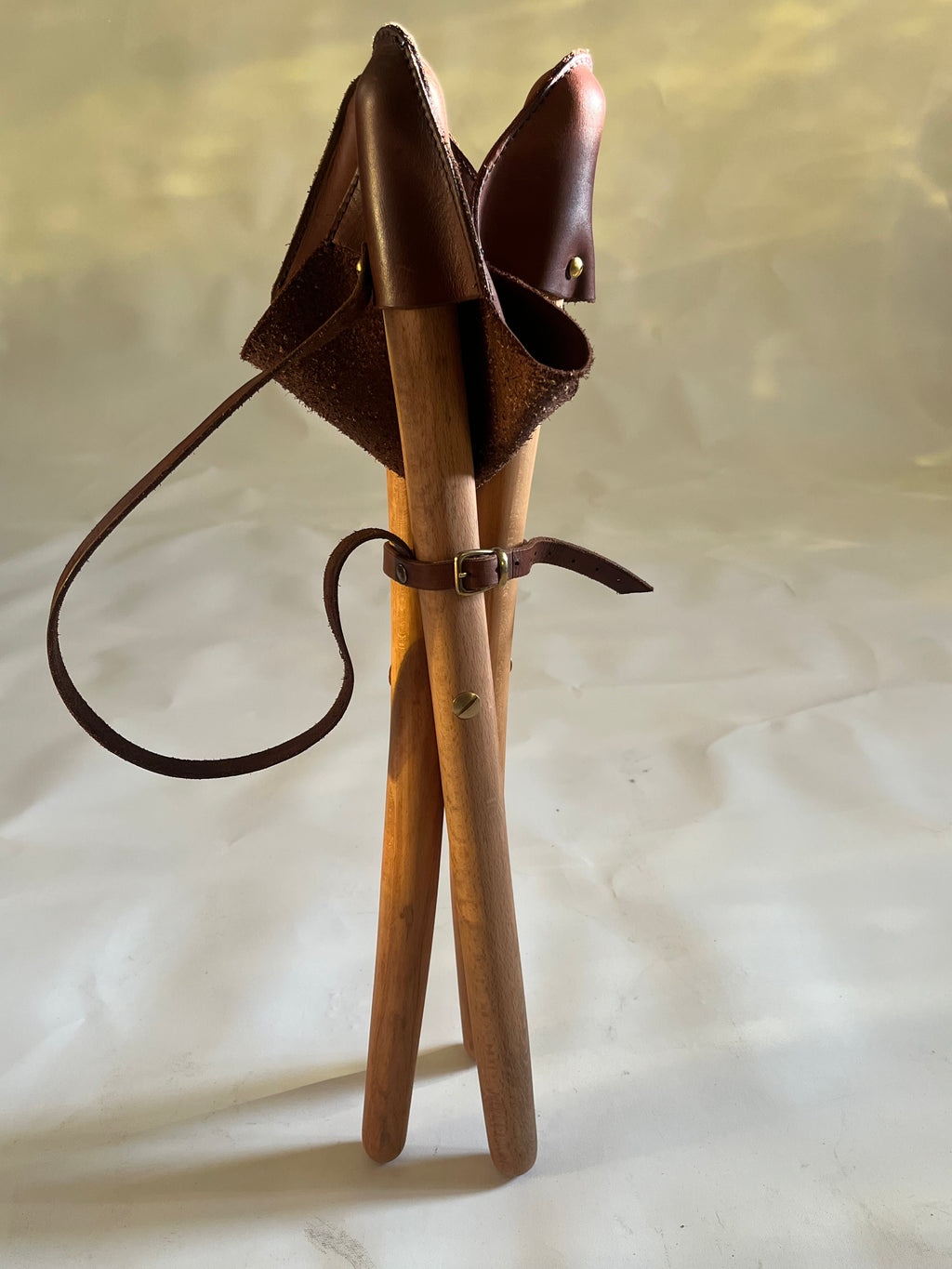 Tripod Leather Stool