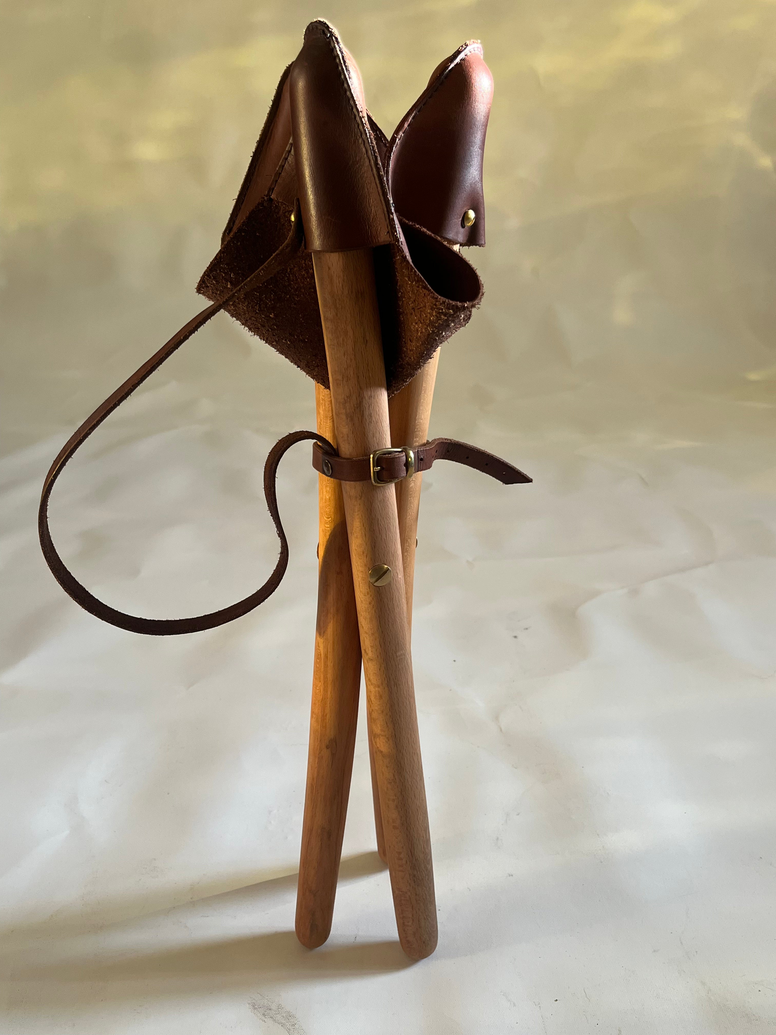 Tripod Leather Stool