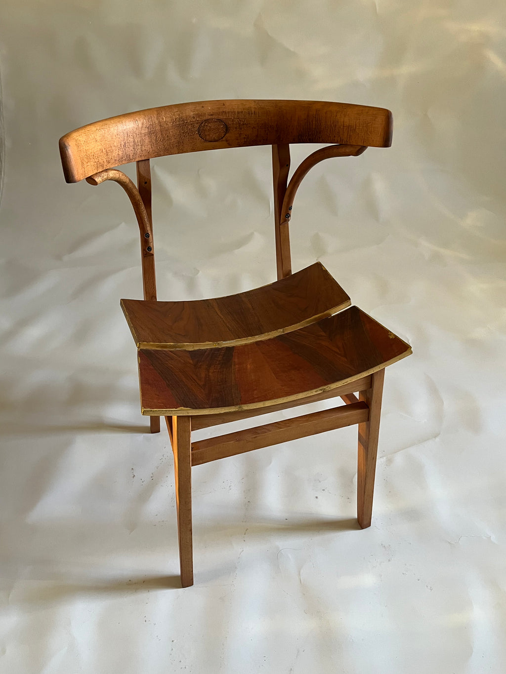 Golden Edge Chair- 70’s Beech Wood Base with 30’s Bentwood Backrest