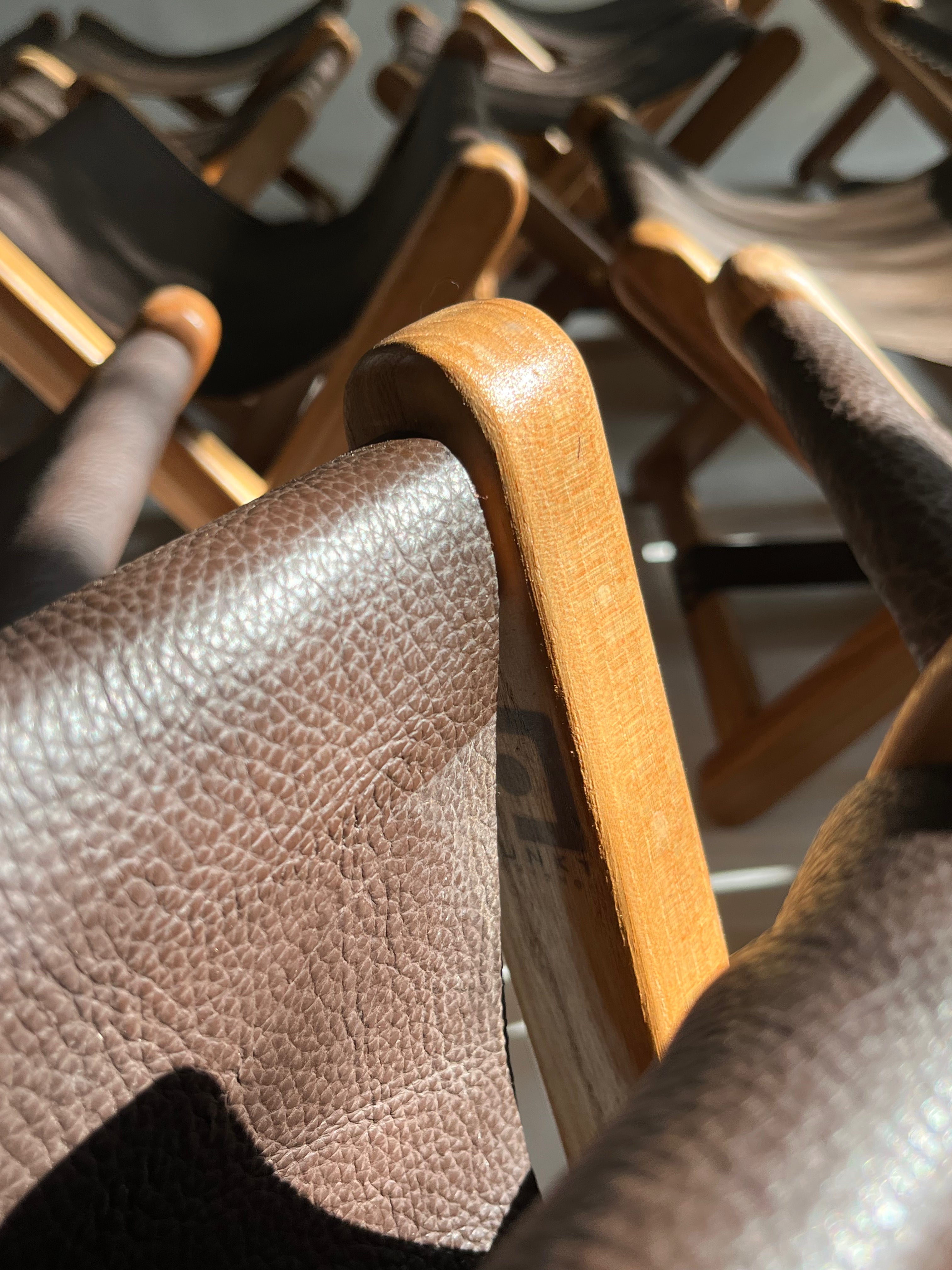 Mount Athos Bag Stand – Elm, Leather & Brass