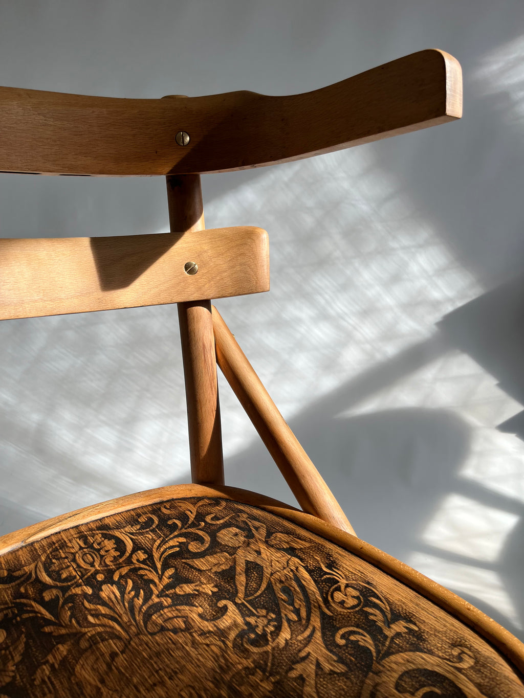 Tattooed Seat Chair - Reclaimed Bentwood Vintage Chair Collage