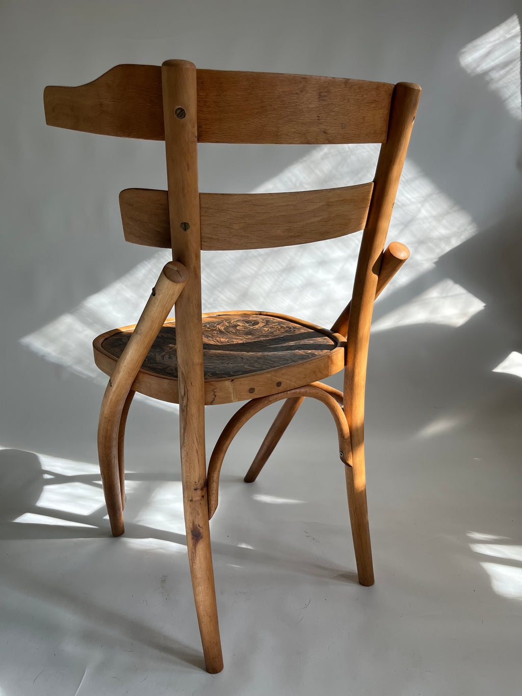 Tattooed Seat Chair - Reclaimed Bentwood Vintage Chair Collage