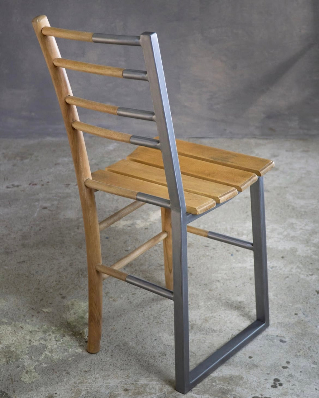 Cyborg Chair – Reclaimed Wood & Steel Frame Dining Chair