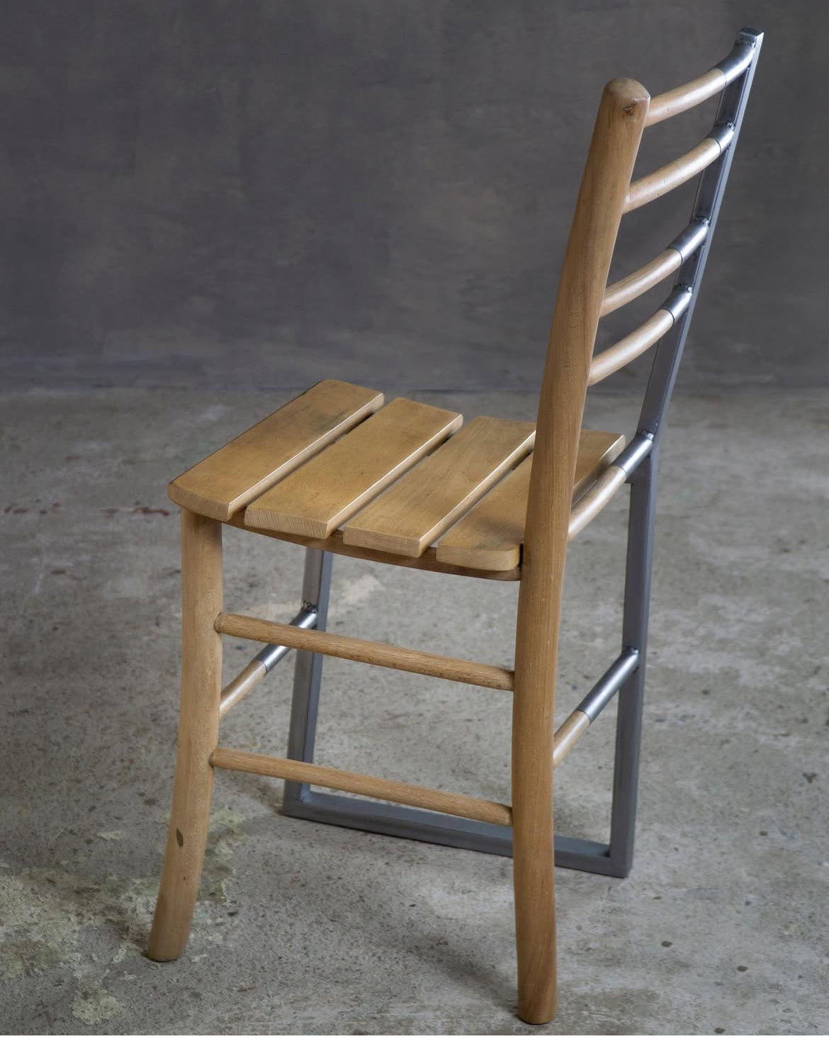 Cyborg Chair – Reclaimed Wood & Steel Frame Dining Chair